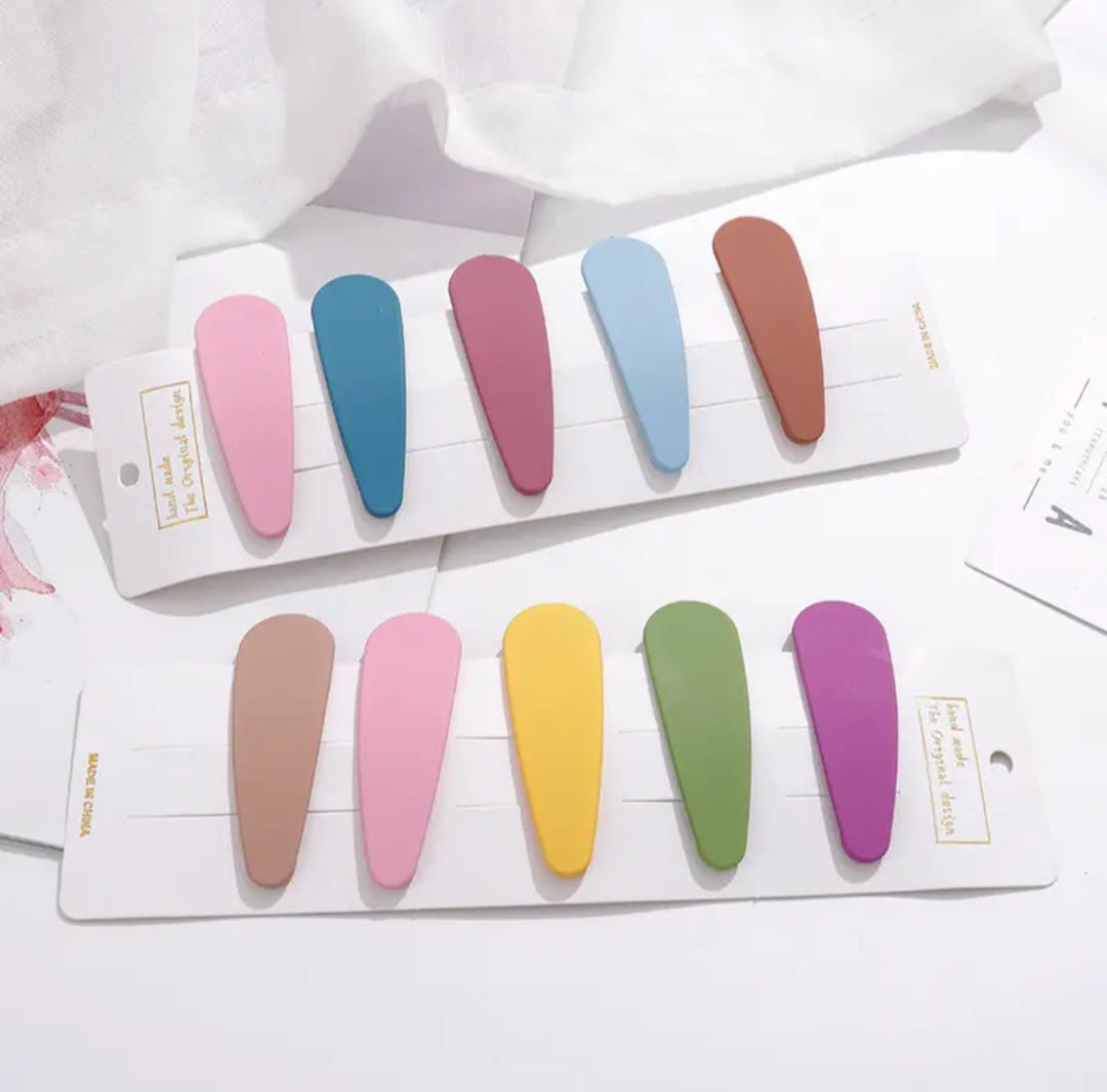 Picture of 4 pcs Pastel Colors Resin Hair Clip Girls Kids Toddler Snap Hair Clips  Assorted Hair Accessory - Multicolor