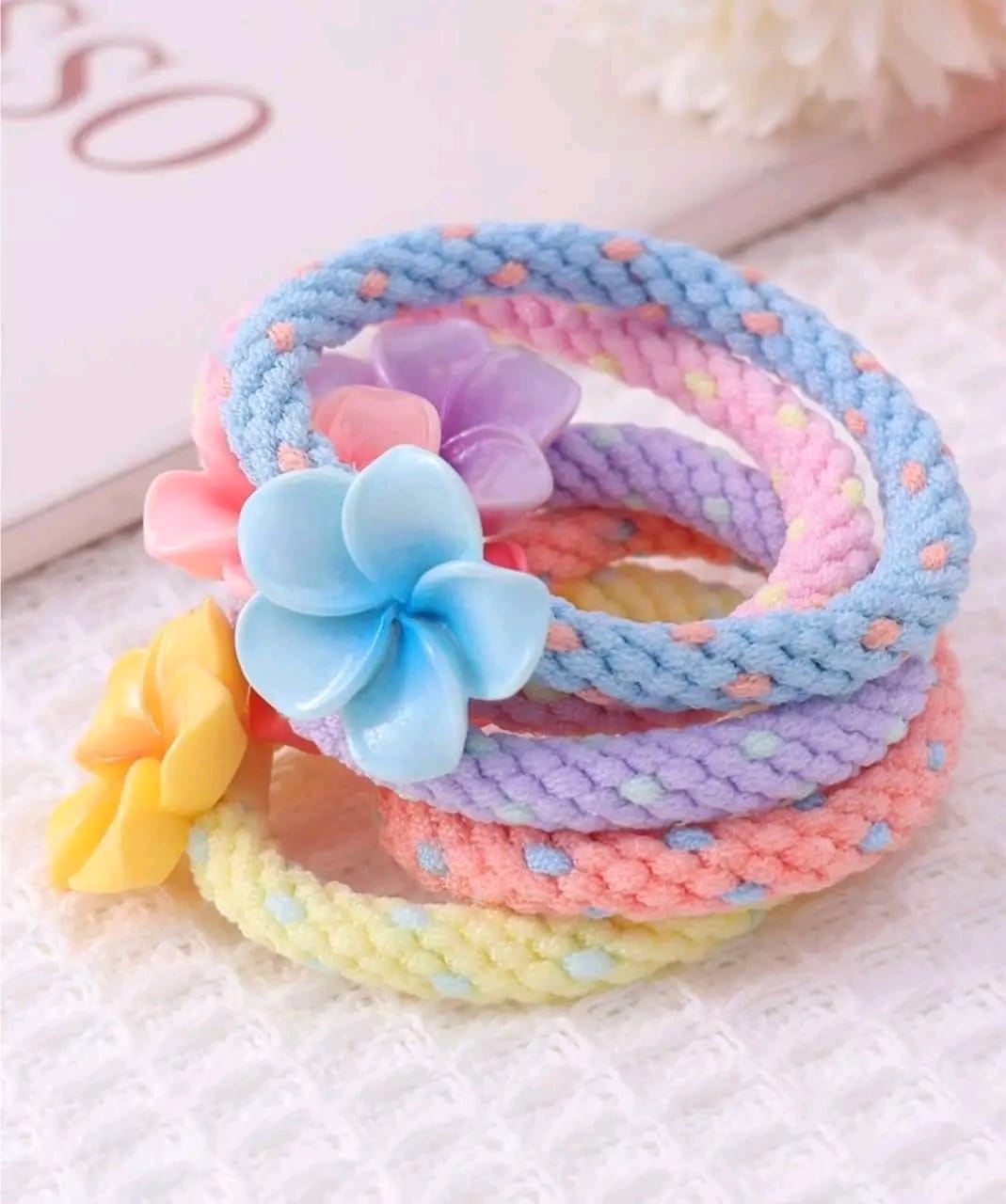 Picture of 4 Pcs Plumeria Hair Band Women New Flower Hair Band - Multicolor