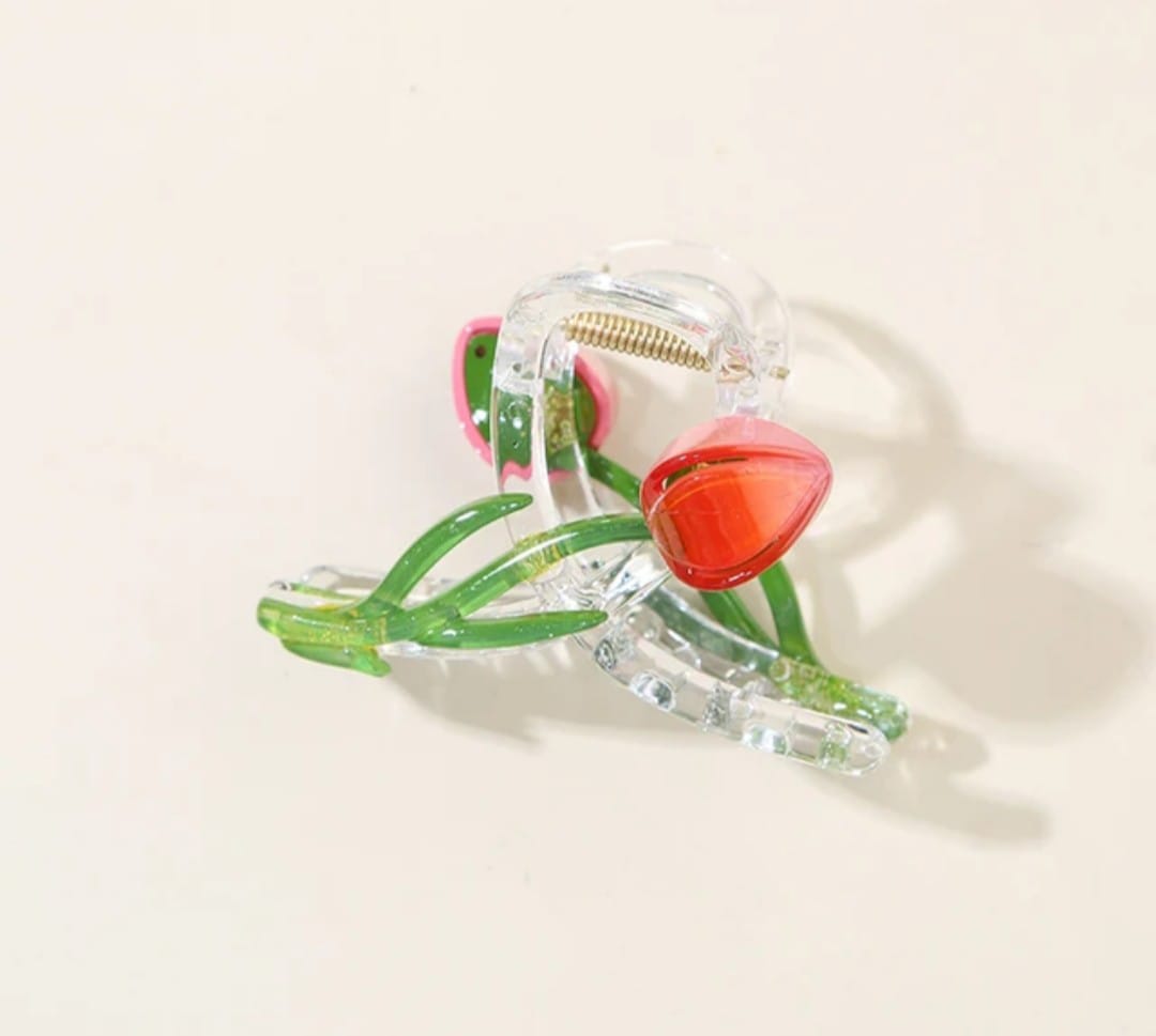 Picture of 2 pcs Tulip Hair Clip's Elegant Claw clik for Women - Multicolor
