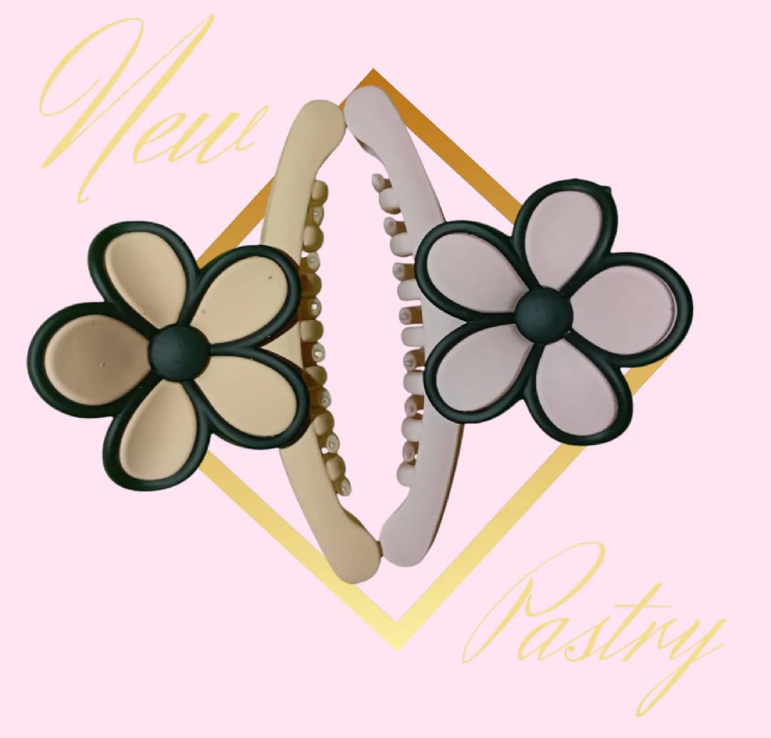 Picture of 2 pcs Big Size Hair Clip kakra Band For Women - Multicolor