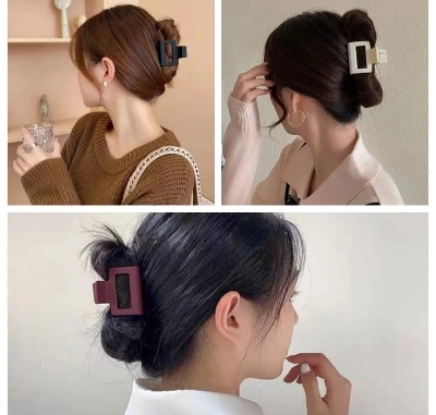 Picture of 4 Pcs Big Size Simple  Hair Clip Plastic Hair Clip big Hair  Clips - Multicolor