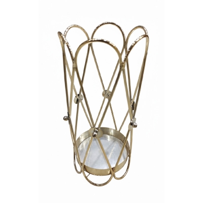 Picture of 15 Inches long Golden Metal Body Candle Holder. - Gold