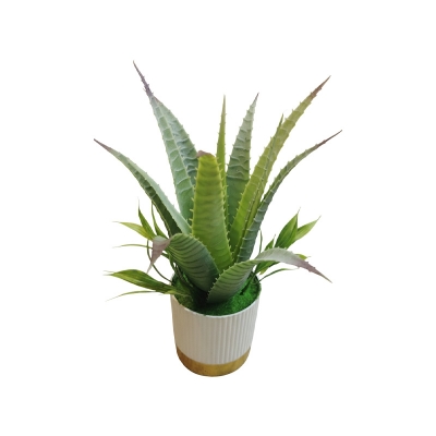 Picture of Artifacial Tree plants with The plant is a small, artificial bonsai-style plant with green leaves in a textured, terracotta-colored pot.