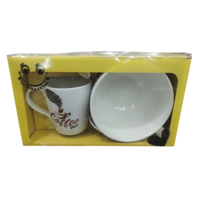 Picture of "Coffee Vibe" Mug and Saucer Gift Set - Multicolor