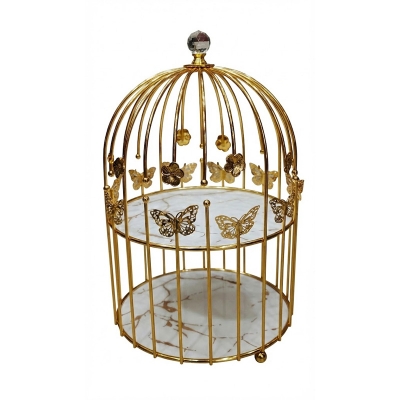 Picture of The Monarch Gilded Birdcage Vanity Stand - Gold