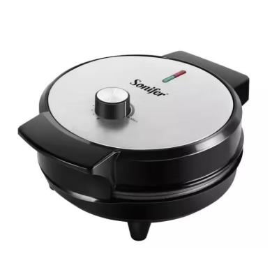 Picture of thermostat control parts round plate electric small waffle maker - Black