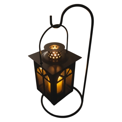 Picture of Storm Glass Candle Metal Lantern Decor Candle Holder Lantern - Black