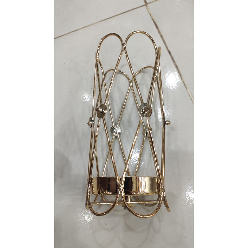 Picture of 15 Inches long Golden Metal Body Candle Holder. - Gold