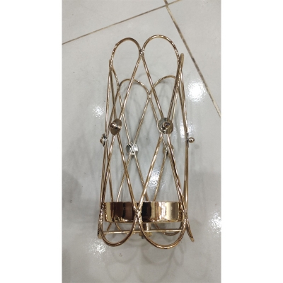 Picture of 15 Inches long Golden Metal Body Candle Holder. - Gold