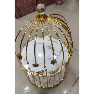 Picture of The Monarch Gilded Birdcage Vanity Stand - Gold