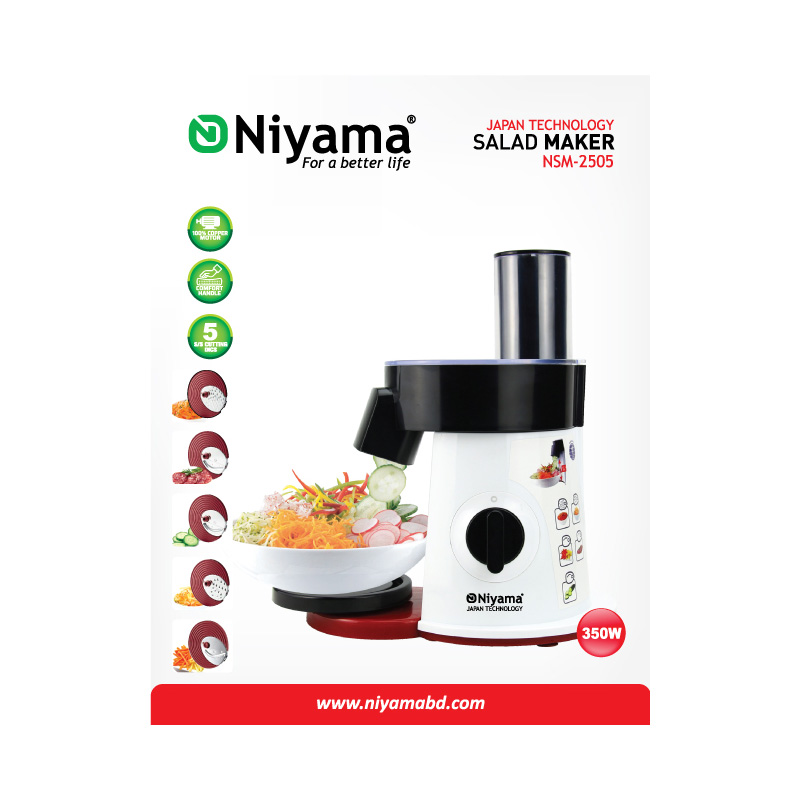 Picture of Salad Maker NSM-2505 – Multi-Functional Manual Vegetable & Fruit Cutter with Spinner, Grater, Slicer & Chopper for Healthy Kitchen Cooking