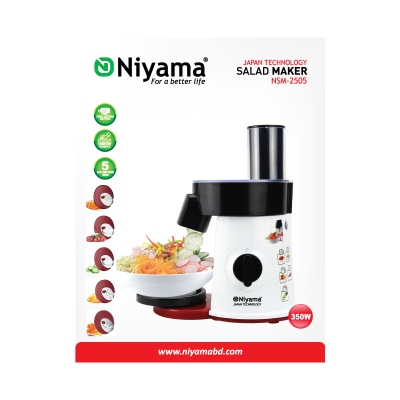 Picture of Salad Maker NSM-2505 – Multi-Functional Manual Vegetable & Fruit Cutter with Spinner, Grater, Slicer & Chopper for Healthy Kitchen Cooking
