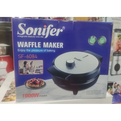 Picture of thermostat control parts round plate electric small waffle maker - Black