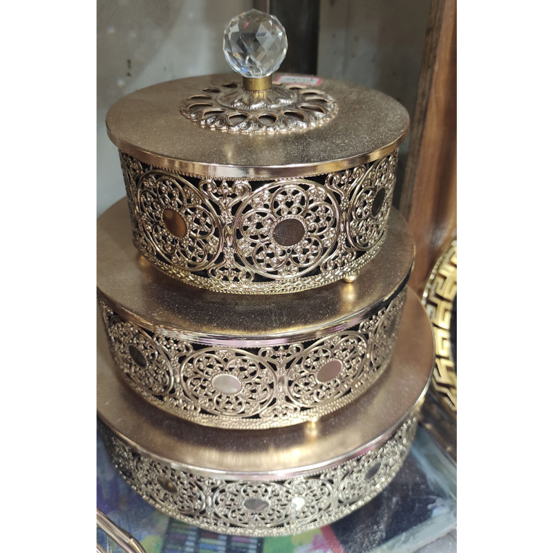 Picture of 3 Pcs 1 Ser Golden Color Storage Set, Metal Body - Gold