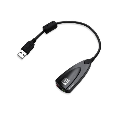 Picture of USB 3D Sound Card Adapter With Cable line - Black