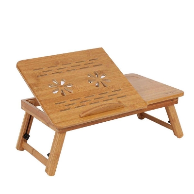 Picture of 2 USB Cooling Fan Table Laptop Desk with Bamboo Folding Laptop