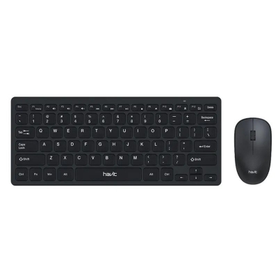 Picture of HAVIT KB255GCM AUTO SLEEP FUNCTION MINI WIRELESS KEYBOARD & MOUSE COMBO- Black