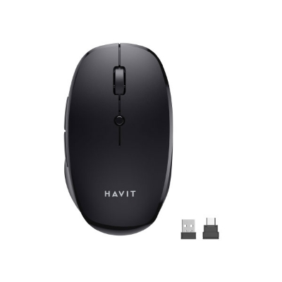 Picture of HAVIT MS50WB TRI-Mode Wireless Bluetooth + 2.4GHz Mouse- Black