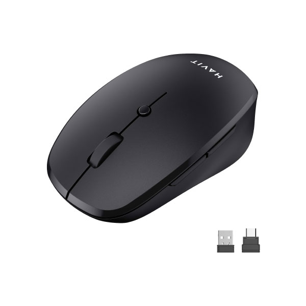 Picture of HAVIT MS50WB TRI-Mode Wireless Bluetooth + 2.4GHz Mouse- Black