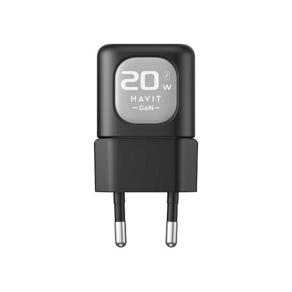 Picture of HAVIT UC220 20W USB-A+ USB-C TRAVEL CHARGER- Black