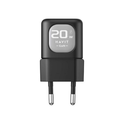 Picture of HAVIT UC220 20W USB-A+ USB-C TRAVEL CHARGER- Black