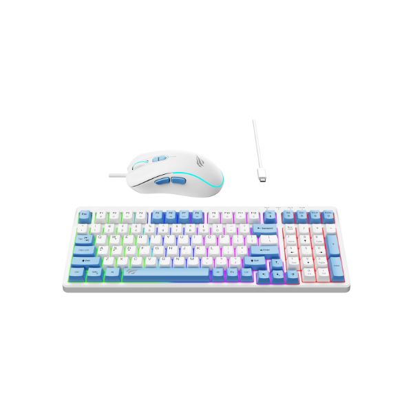 Picture of HAVIT KB891CM USB Rainbow Backlit Multi-Function Keyboard & Mouse 2 in 1 Combo - White