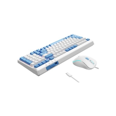 Picture of HAVIT KB891CM USB Rainbow Backlit Multi-Function Keyboard & Mouse 2 in 1 Combo - White
