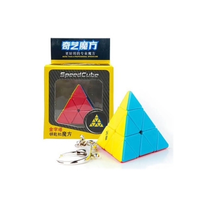 Picture of QIYI Puzzle Cube Keychain - Key Ring Cube (Pyraminx) Multicolor