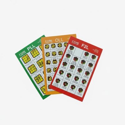 Picture of Pocket card of cube formula, easy to carry, formula for advance cubing, F2L , OLL , PLL advance formula Multicolor