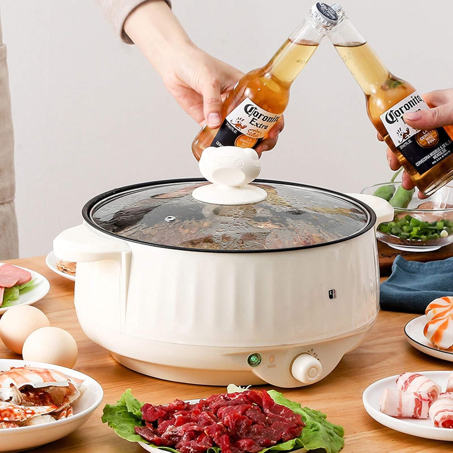 Picture of Prestige Electric Multicooker Multifunctional Rice Cooker Frying Pan Non-stick Cookware Multi Soup Hotpot for Kitchen Large Size 5.2 Litter