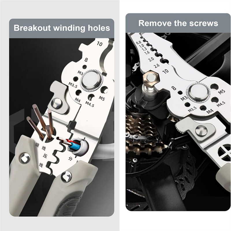 Picture of Crimper Cable Cutter Adjustable Automatic Wire Stripper Multifunctional Stripping Crimping Pliers Terminal Hand Tool