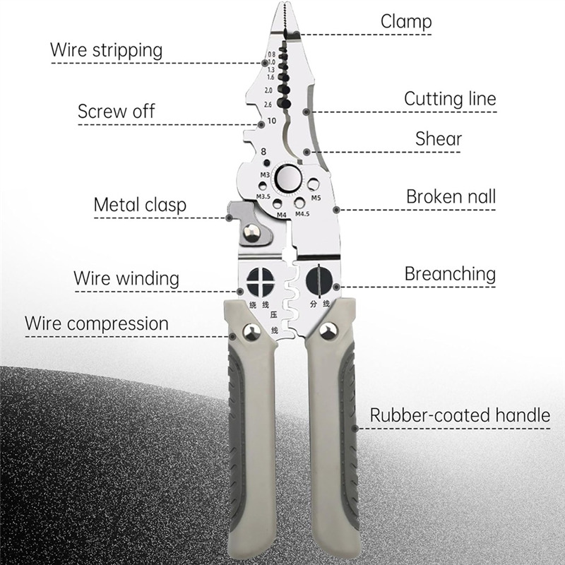 Picture of Crimper Cable Cutter Adjustable Automatic Wire Stripper Multifunctional Stripping Crimping Pliers Terminal Hand Tool