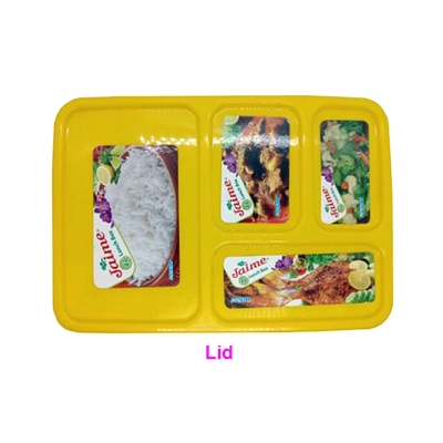 Picture of 4 Compartment multi colour Meal Tray,Catering service box, Four chamber lunch box