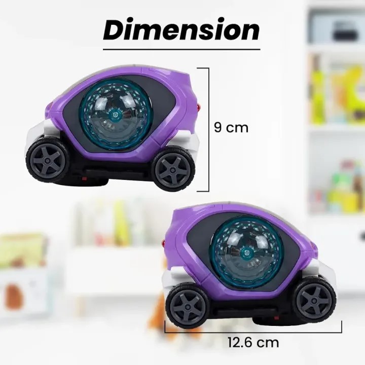 Picture of 09 Future Musical Flashing Light Stunt car Toy for Kids Music 4D Vibrant Light Effects | 360° Rotating Bump Go Battery (Not Included)