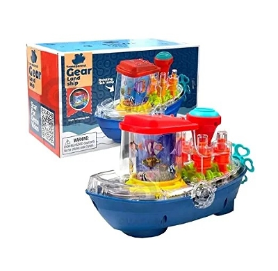 Picture of Gear Land Ship With Rotating Fishing Lamp Bump Baby Toys
