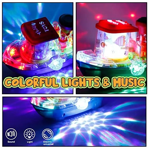 Picture of Gear Land Ship With Rotating Fishing Lamp Bump Baby Toys
