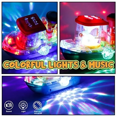 Picture of Gear Land Ship With Rotating Fishing Lamp Bump Baby Toys