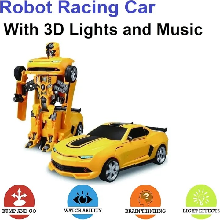 Picture of Robot Car for Kids Battery Operated 2 in 1 Toy with 3D Lights & Sound