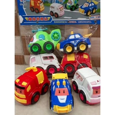 Picture of Rescue Team Toy Car Set 4 in 1 Premium Helping ,Friction Powered (All 4 Different Toys) - Police, Ambulance, Fire Car, Helicopter