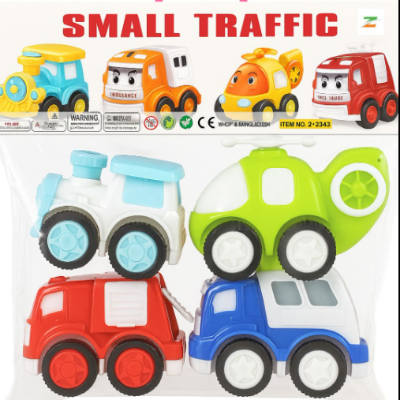 Picture of Rescue Team Toy Car Set 4 in 1 Premium Helping ,Friction Powered (All 4 Different Toys) - Police, Ambulance, Fire Car, Helicopter