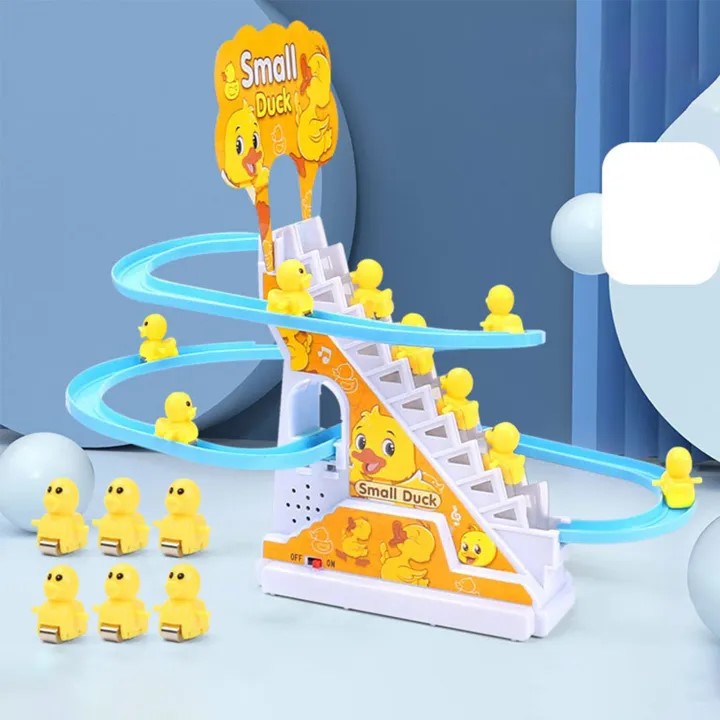 Picture of Electric Duck Climbing Stairs Toy with LED Lights & Music – Fun Roller Coaster Set for Kids