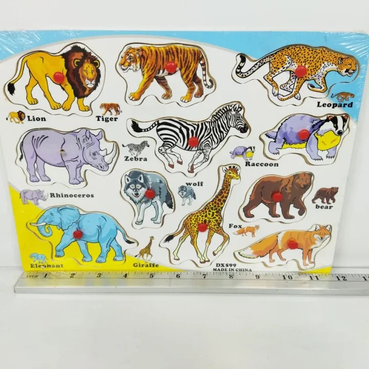 Picture of Wooden Animal Puzzle Set – Montessori Educational Toy for Toddlers