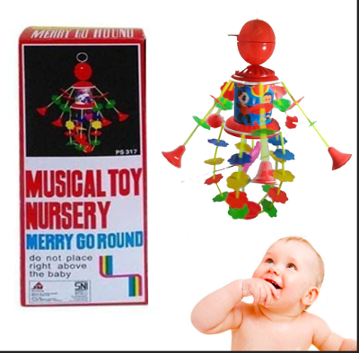 Picture of Rotating Bed Bell Toy with Music for Newborn Baby-Red