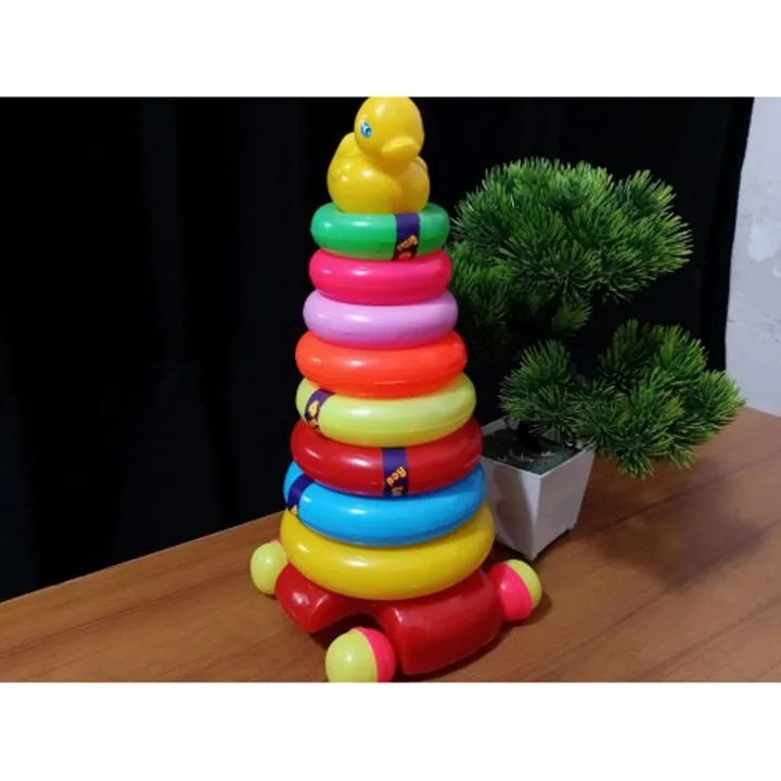 Picture of Rainbow ring tower Color Block ring Rainbow ring toys