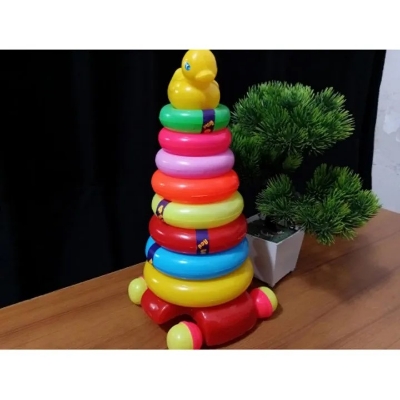 Picture of Rainbow ring tower Color Block ring Rainbow ring toys