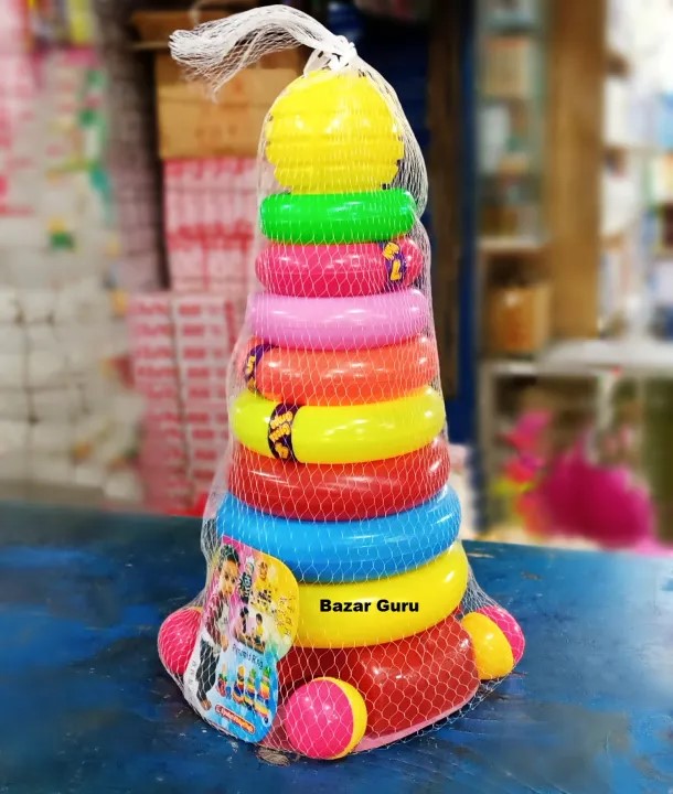 Picture of Rainbow ring tower Color Block ring Rainbow ring toys