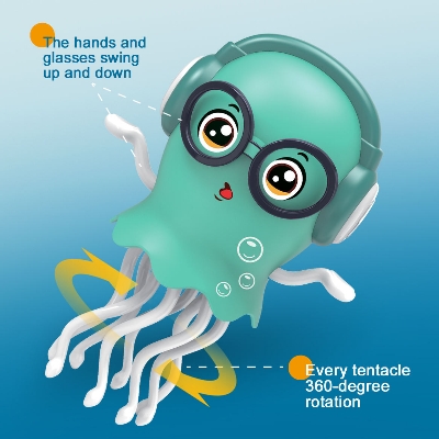 Picture of Dancing Electric Jellyfish Toy with LED and Music Crawl Interactive Obstacle Avoidance Sensor Musical Toys for Kid