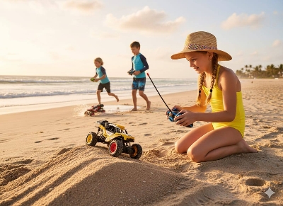 Picture of Scale Spray Rock Crawler 6-Wheel Remote Control Car | Off-road RC car with LED lights and cooling spray