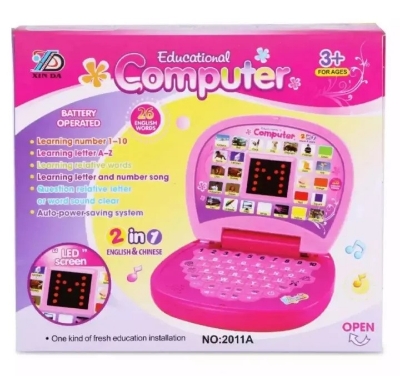 Picture of Educational Computer ABC and 123 Learning Kids Toy Laptop with LED Display and Music | Educational Toy for Babies Pink
