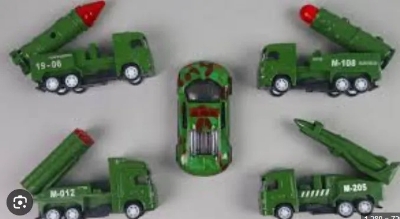 Picture of High Quality ABS Metal 5PCS Military Pull Back Tank Toys Army Car Toys for Kids Green